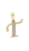 Gold Alphabet T charm